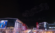 A drone show is seen at West Bund during the Shanghai Formula One fan fair in West Bund, S...