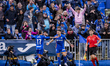 Martin Satriano of Getafe CF celebrates his goal with Kiko Femenia of Getafe CF during the...
