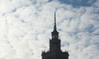 The Palace of Culture and Science is seen on the street in Warsaw, Poland, on March 3, 202...