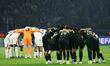 Players are ahead of the UEFA Champions League round of 16 first leg football match betwee...