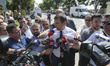 Lawyer Ramazan Ariturk speaks to media outside the courthouse of Alexandroupoli, Greece on...