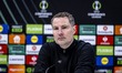 Sparta Prague coach Brian Priske attends the press conference after the Conference League...