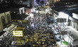 Muslim worshippers attend Tarawih night prayers on the 21st night of the holy fasting mont...