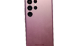 A classic Samsung Galaxy S22 Ultra (Model SM-S908B) in Burgundy is displayed at the Samsun...