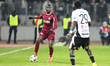 Sheriff Sinyan plays during the Romania Superliga playoff match between Universitatea Cluj...