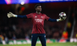 Khari Ranson warms up at Emirates Stadium in London, United Kingdom, on March 17, 2026, be...