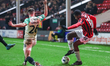 Daniel Kanu of Walsall FC is in attacking action with the ball during the Sky Bet League 2...