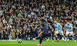 Vinicius Junior of Real Madrid scores a penalty to make it 0-1 (0-4) during the UEFA Champ...
