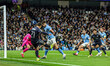 Brahim Diaz of Real Madrid crosses the ball into the box during the UEFA Champions League...