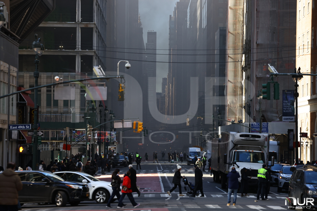 Fire Erupts In Midtown Manhattan