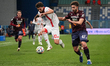 Patrick Cutrone and Mateus Lusuardi are seen during the match between AC Reggiana 1919 and...