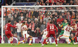 Florian Wirtz of Liverpool shoots just over the bar during the UEFA Champions League last...