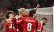 Hugo Ekitike of Liverpool celebrates his goal to make it 2-0 (2-1 aggregate) during the UE...