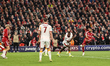 Mohamed Salah of Liverpool scores to make it 4-0 and achieves his 50th Champions League go...