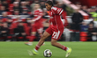 Rio Ngumoha of Liverpool breaks with the ball during the UEFA Champions League last 16 sec...