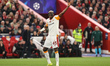 Victor Osimhen of Galatasaray reacts during the UEFA Champions League last 16 second leg m...