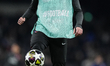 Julian Alvarez centre-forward of Atletico de Madrid and Argentina during the warm-up befor...