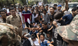 Students of Cotton University clash with police and security personnel during a protest de...