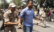 Students of Cotton University clash with police and security personnel during a protest de...