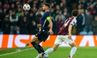 Olivier Giroud of Lille OSC intercepts Pau Torres of Aston Villa during the UEFA Europa Le...
