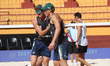 Ben Hood and Thomas Hodges of Australia celebrate during the men's Beach Pro Tour Volleyba...
