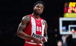 Tyrique Jones of Olympiacos in action during the EuroLeague Round 32 match between Olympia...