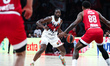 Eugene Omoruyi of Baskonia competes with Tyrique Jones of Olympiacos during the EuroLeague...