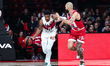 Trent Forrest of Baskonia competes with Evan Fournier of Olympiacos during the EuroLeague...