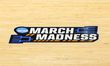 The March Madness logo is displayed on the court before the First Round of the NCAA Women'...