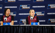 Mara Braun #10 of the Minnesota Golden Gophers speaks at a press conference before the Fir...