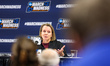 Head coach Dawn Plitzuweit of the Minnesota Golden Gophers speaks at a press conference be...