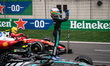 Mercedes-AMG Petronas F1 Team driver #12 Andrea Kimi Antonelli celebrates on top of his ca...