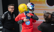 Mercedes-AMG Petronas F1 Team driver #12 Andrea Kimi Antonelli (ITA) embraces Scuderia Fer...