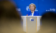 President of the European Commission Ursula von der Leyen holds a joint press conference w...