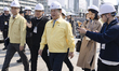 Yun Ho-jung, Minister of the Interior and Safety of South Korea, inspects the venue and se...