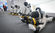 SHANGHAI, CHINA - MARCH 12: 
 Robots are seen sitting on the floor during the Appliance a...