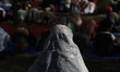 Members of the Muslim community in Mexico City, Mexico, pray during Eid al-Fitr, the break...