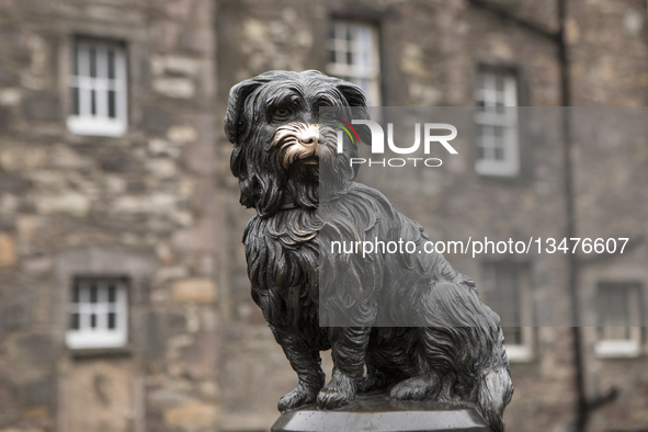 Greyfriars Bobby Statue is located at Candlemaker Row in Edinburgh, United Kingdom, on February 7, 2026.  by Piotr Zajac/NurPhoto