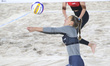 Katerina Pavelkova of the Czech Republic hits the ball during the round of 16 match betwee...