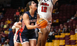 Gonzaga Bulldogs guard Ines Bettencourt (8) drives to the basket against Mississippi Rebel...
