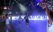 in action during the "Eurotournoi" handball match France vs Denmark as part of the prepar...