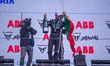 Antonio Felix da Costa of Portugal and Team Jaguar TCS Racing celebrates a race win during...