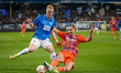 Nikola Katic of FC Schalke 04 tackles Isac Lidberg of SV Darmstadt 98 during the 2. Bundes...