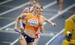 Lieke Klaver runs the first leg for Team Netherlands during the Women's 4x400m Relay Heats...