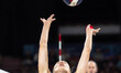 Kaisa Alanko #8 of LOVB Houston sets the ball against LOVB Madison at the Alliant Energy C...
