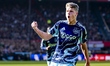 AFC Ajax Amsterdam player Sean Steur scores the 0-1 and celebrates his goal during the Dut...