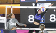 Anna Pavelkova of the Czech Republic spikes the ball during the semifinals match against t...