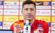 Robert Lewandowski during a Poland national team press conference ahead of the FIFA World...