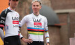Tadej Pogacar of UAE Team Emirates XRG at the team presentation for Milano-Sanremo 2026 in...