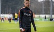Noa Lang of the Netherlands with his thumb in a bandage during the training of the Dutch n...
